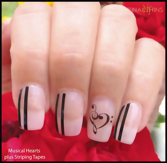 Hearts Music Note Nail Decal Music Heart Nail Decal NAILTHINS Nail Hearts Music Note Nail Decal Music Heart nail decal NAILTHINS Nail Design from NAILTHINS on Etsy Studio - Hearts Music Note Nail Decal Music Heart Nail Decal NAILTHINS Nail