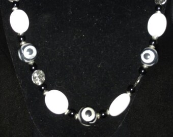 Black and White Agate Necklace