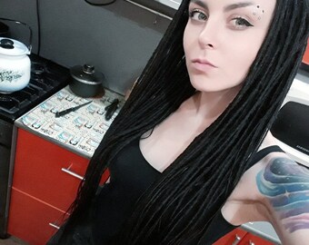 Free Shipping! Choice of colors! Long Double Ended Synthetic Dreads, Full Set, Smooth Dreadlocks, Single ended Dreadlocks
