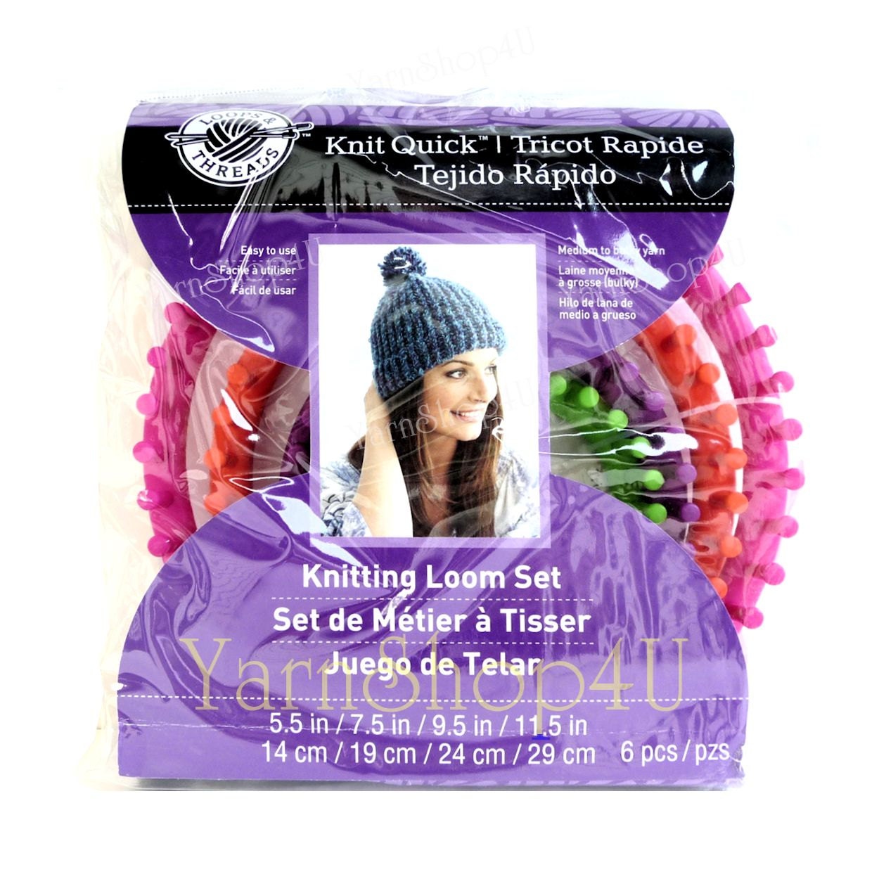 4 Loom Set Loops & Threads® Knit Quick™ Knitting Loom Set