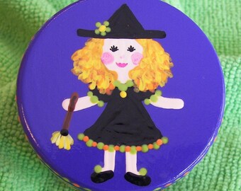 Hand Painted Love Boxes Halloween Witch Box Wood