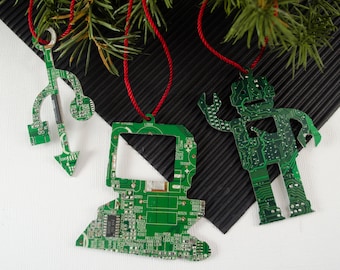 Circuit Board Ornament Set, Computer Ornaments, Computer Programmer, Software Engineer, Computer Science Gift, Christmas Ornament, Techie