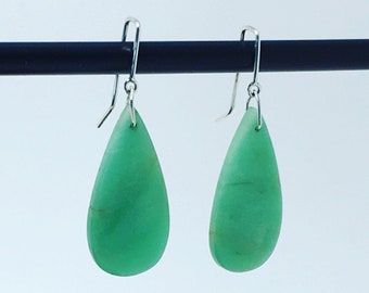 Chrysoprase and Sterling Earrings