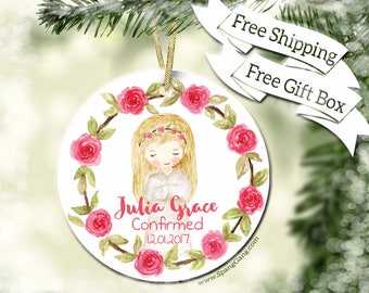 Girl Confirmation Gift| 1st Communion Gift | First Communion Ornament | Personalized Confirmation Gift | Religious Keepsake Gift | BC10