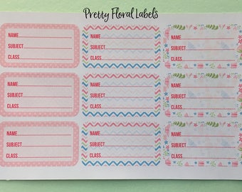 School Book Labels - can be customised.