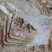 Set of FOUR Vintage Birds on Cottage Rose Fence Post Card Hang / Gift Tags