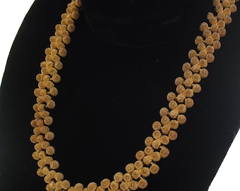 Vintage Cannetille Necklace Etruscan Revival Choker 1950s Jewelry