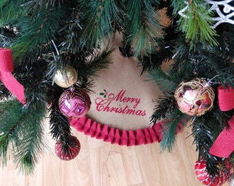 merry christmas red ruffle traditional design large jute christmas tree skirt cover christmas tree skirt xmas tree cover - Christmas Tree Skirts Etsy merry christmas red ruffle traditional design large jute christmas tree skirt cover christmas tree skirt xmas tree cover - Christmas Tree Skirts Etsy