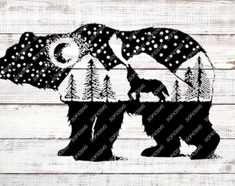 Bear Svg File - Wolf Svg Design - Original Svg Design - Bear Clipart - Cricut - Silhouette - Bear Png - DXF File - EPS File - Vector Graphic