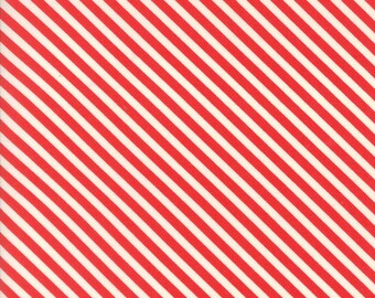 Handmade Candy Stripe Red by Bonnie and Camille for Moda, 1/2 yard cotton fabric