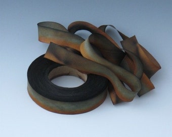 Hand dyed bias-cut silk ribbon RB