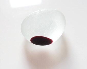 Collectors Seaglass - Red FishEye - Jan 08 - from Seaham beach, UK