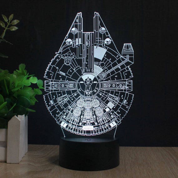 Download Star Wars Millenium Falcon 3D Lamp Vector Model svg cdr dxf