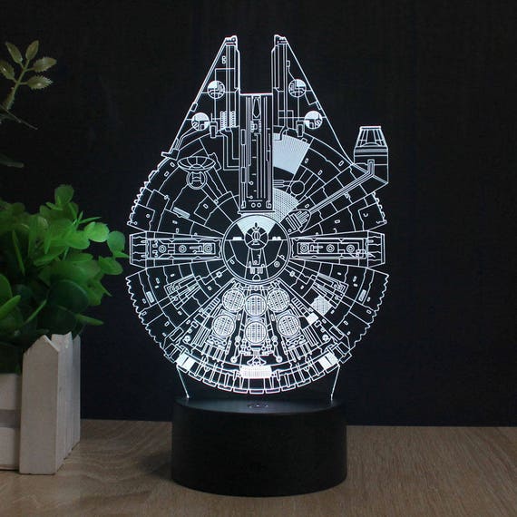 Star Wars Millenium Falcon 3D Lamp Vector Model svg cdr dxf