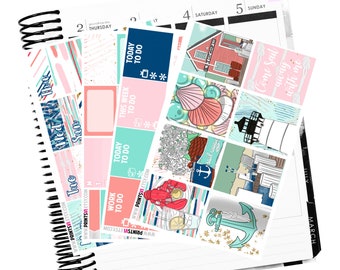Sail Away MINI Kit, Planner Stickers, 4 pages