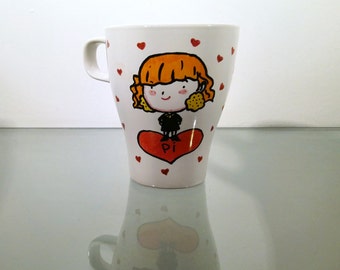 Personalized mugs, hand drawn