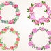 Watercolor Rose Wreath Clipart / Watercolor Wreath SVG,PNG 300 ppi/Floral Wreath Clipart/Floral Ornament/Digital Wreath/printable