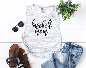 Baseball Mom Shirt . Cute Dance Mom Muscle Tank Top . Women's Muscle Tee . Gym Tank Top . Workout Tank Top . Baseball Mom Tank Top .