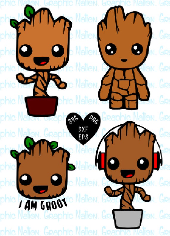 I am Groot Guardian of the Galaxy Clipart. Groot Cricut