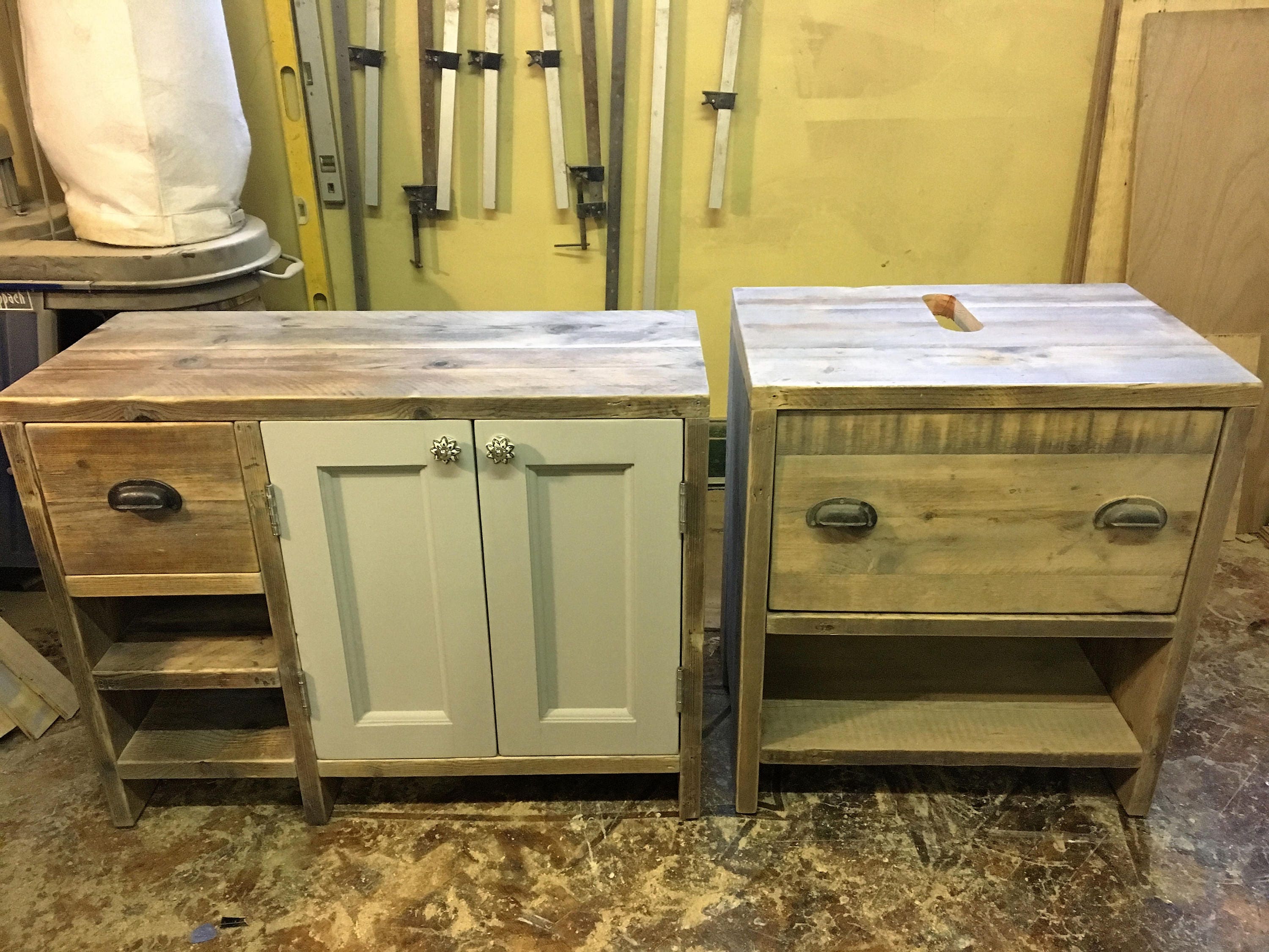 GLASGOW Reclaimed wood washstand handmade & bespoke