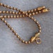 Vintage 2mm Ball Chain Necklace With Center Connector - Jewelry Finding - New Old Stock