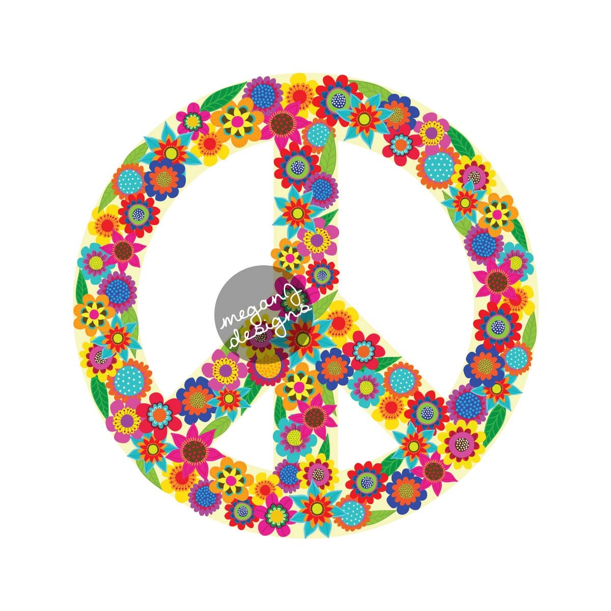 Download Floral Peace Sign Decal Colorful Flower Car Decal Peace