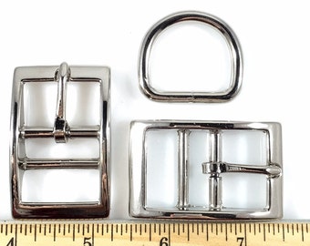 DOG COLLAR BUCKLES w Dee 1 inch Nickel Finish 6 Sets