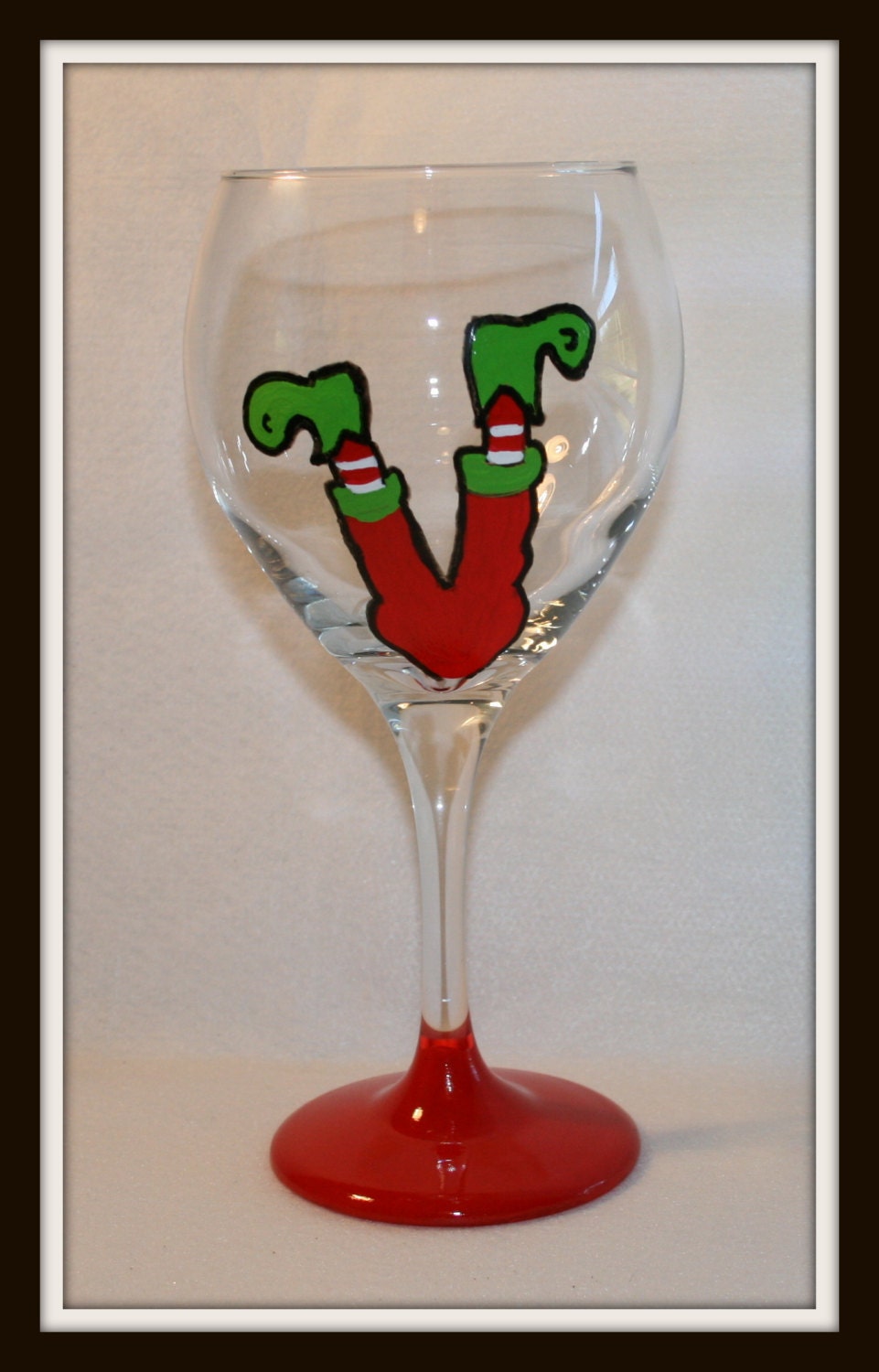 Christmas Hand Painted Wine Glass. Celebrate Christmas with a