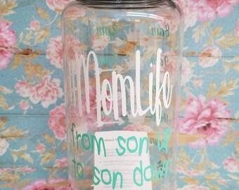 32oz Custom Water Bottle, Custom Training Water Bottle, Personalized Gym Water Bottle, mom life water bottle, mom of boys,son up to son down