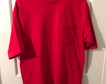 90s Red Pocket shirt USA - XL