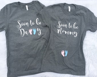 Pregnancy Reveal shirts, Couples pregnancy Announcement shirts, Daddy to be Shirt, Couples shirt, Mommy Shirt, Mom to Be, Expecting mom