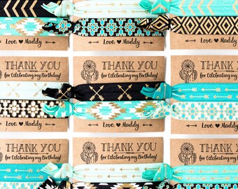 Dreamcatcher Boho Birthday Party Hair Tie Favors | Tribal Boho Arrow Hair Tie Favors, Bohemian Birthday Party Favors, Teen Girl Birthday