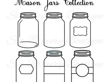 Mason jars collection SVG, PNG, DXF for cricut, silhouette studio,cut file, cutting machine, vinyl decal, t shirt design, mtc scal