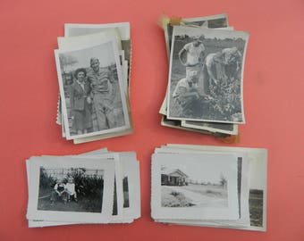 Lot Of 50 Vintage Black White Snapshots Photographs: Portraits People Land City 1930s - 1950s - #9
