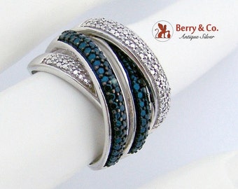 SaLe! sALe! Overlap Four Band Ring Band Cz Sterling Silver