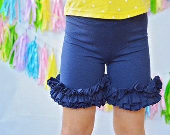 Girls Ruffle shorts in Navy