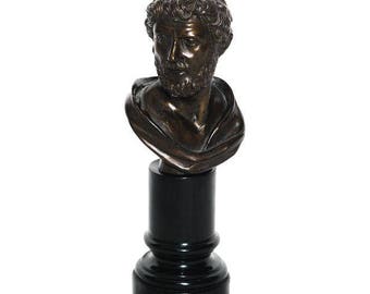Vintage Roman Bust on Column