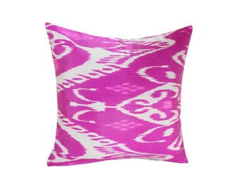 Pink Ikat Pillow, Hand Woven Ikat Pillow Cover, Ikat throw pillows, Pink Ikat Pillow, Designer pillows, Decorative pillows, Accent pillows