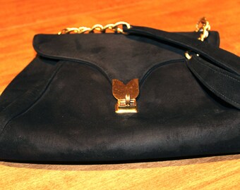 Vintage Black Velveteen Purse