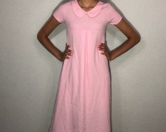 1980s pink gingham dress