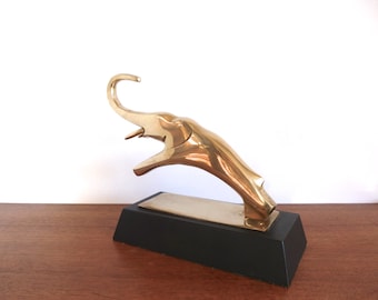 Modernist Hollywood Regency Brass Elephant