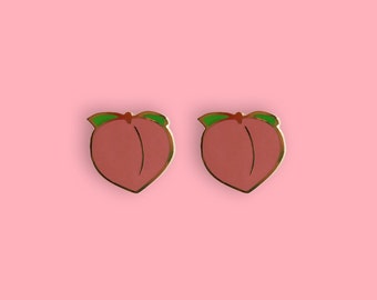 Peach Emoji 22k Gold Plated Earrings
