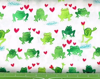 Happy Frogs & hearts,Timeless Treasures