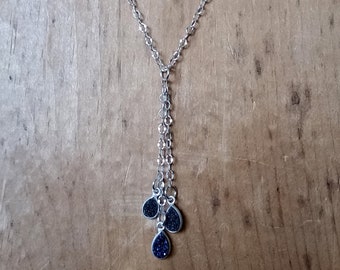 Druzy Sterling Silver Y Necklace