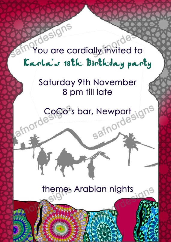 Arabian Nights Party Invitation Wording 5