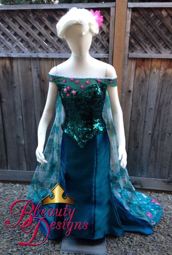 Elsa Frozen Fever Summer Gown Adult Costume Custom Made