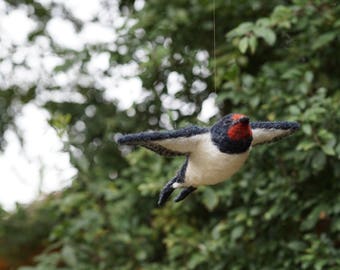 Needle Felt Swallow Hanging Bird Sculpture