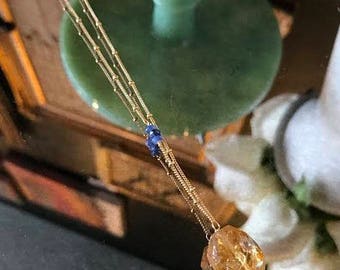 Citrine and Sapphire Necklace