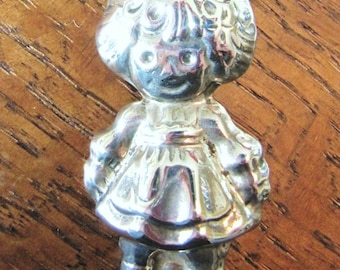 Sterling Raggedy Ann girl child brooch pin pendant Mexican silver jewelry Mexico Taxco .925