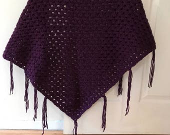 Plum Purple Shawl / Open Poncho